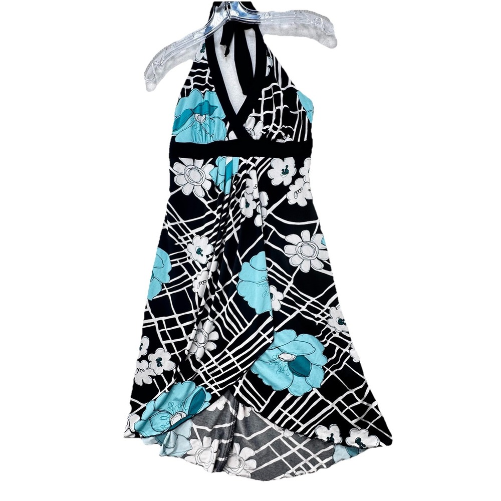 Y2K Candies Dress Women Small Black‎ Floral Halter 90s Fairy Grunge Whimsical